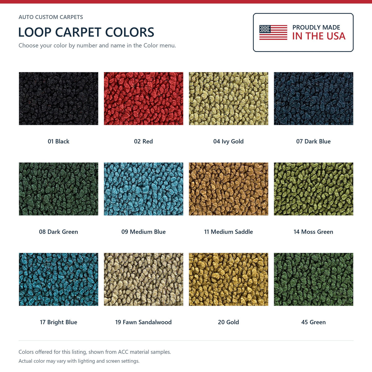 1970-1972 Chevy Chevelle Loop Replacement Trunk Mat in Carpet with Pad - 1-Piece - product details image 12