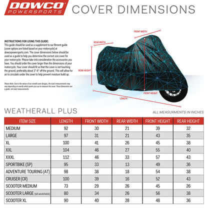 Dowco 50003-02 Guardian WeatherAll Plus Large Motorcycle Cover For Aprilia/BMW