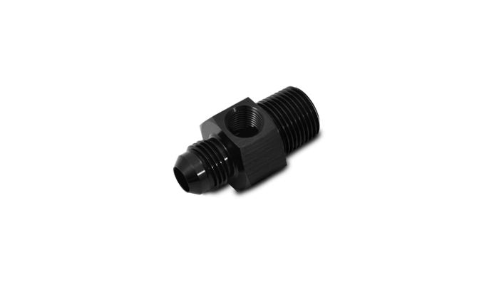 Vibrant Performance 16495 Male AN Flare to Male NPT Union Adapter with 1/8" NPT Port; Size: -6AN; 1/4" Male NPT