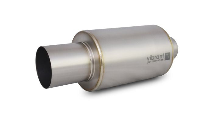 Vibrant Performance 17561 Titanium Muffler 2.5 in. Inlet/Outlet; w/Straight Cut Natural Tip