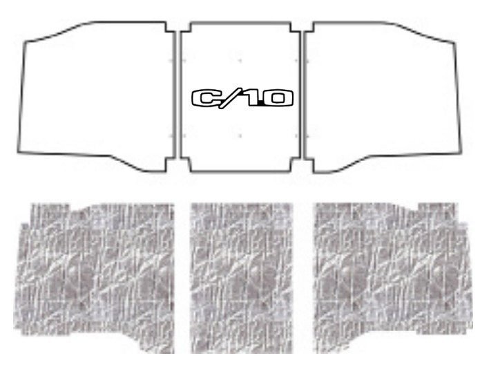 1962-1966 Chevrolet C10 Truck AcoustiHOOD Under Hood Liner Cover with Chevrolet and Bowtie Logo