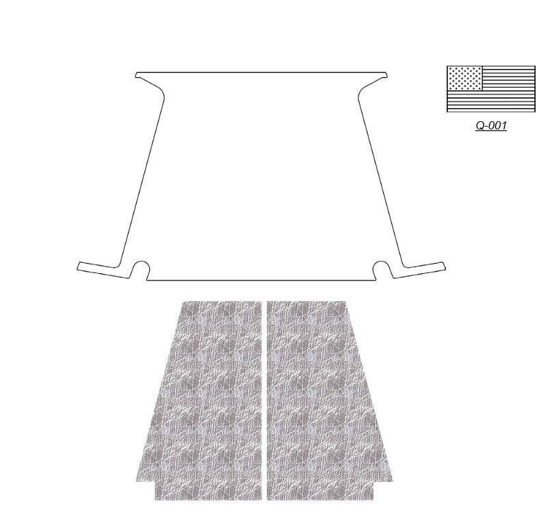 1942-1947 Ford F-Series Truck, USA Flag Logo Hood Liner & Insulation Kit by QuietRide