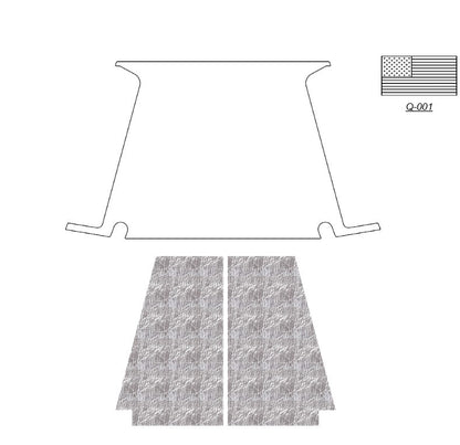 1942-1947 Ford F-Series Truck, USA Flag Logo Hood Liner & Insulation Kit by QuietRide