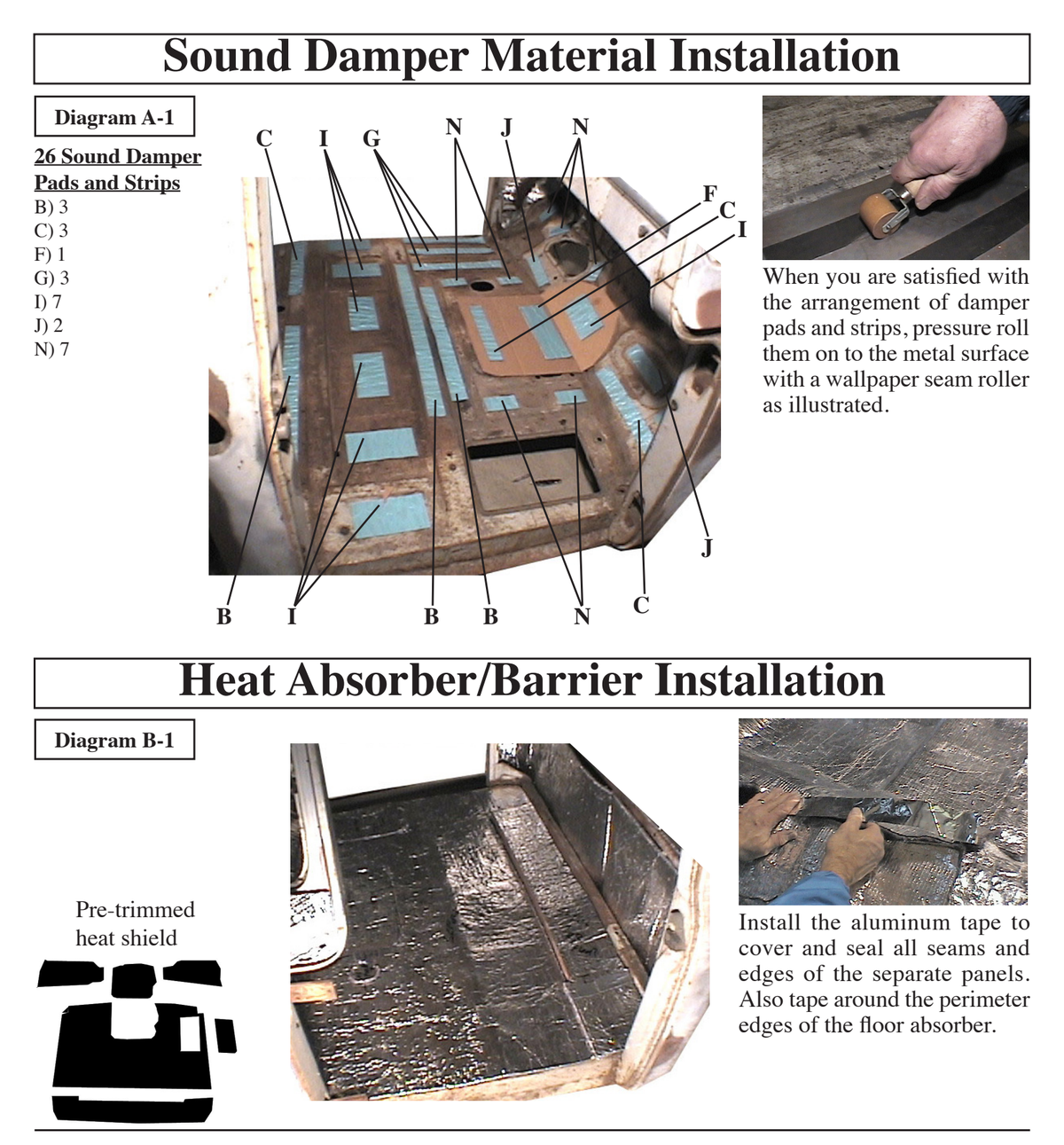 Supplier installation reference for FORD 5600-TFK: floor insulation patterns and placement. Original supplier diagrams and photos; follow the complete instruction sheet.