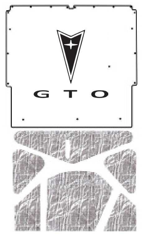 1965-66 Pontiac A-Body With Pontiac Logo And GTO Script AcoustiHood Cover Kit with HeatShield Insulation Panels