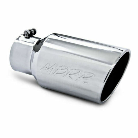 MBRP 4" to 6" Rolled Angled Cut Polished Stainless Exhaust Tip T5073