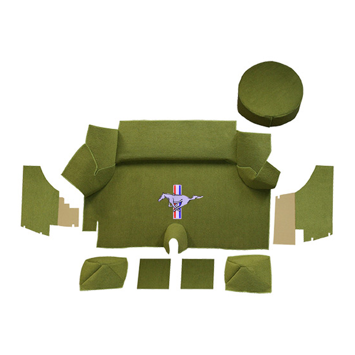 1969-1970 Ford Mustang Fastback Nylon Trunk Kit with Boards - 8-Piece - product details image 10
