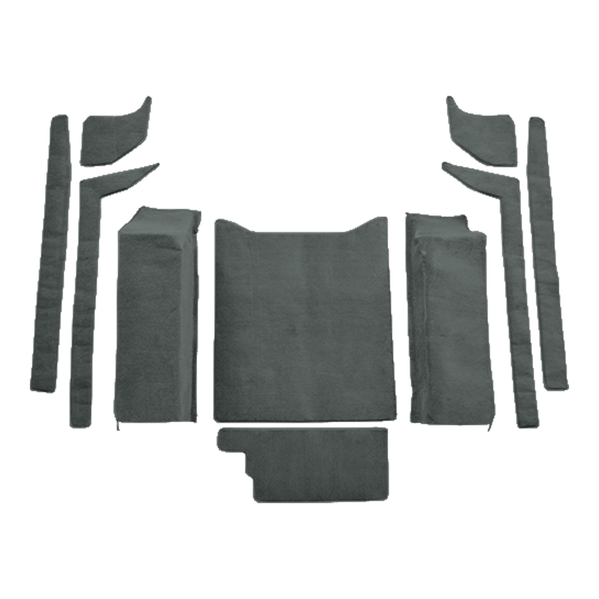 1987-1995 Jeep Wrangler Cargo Area Cutpile Molded Replacement Carpet Kit - 10-Piece - product image