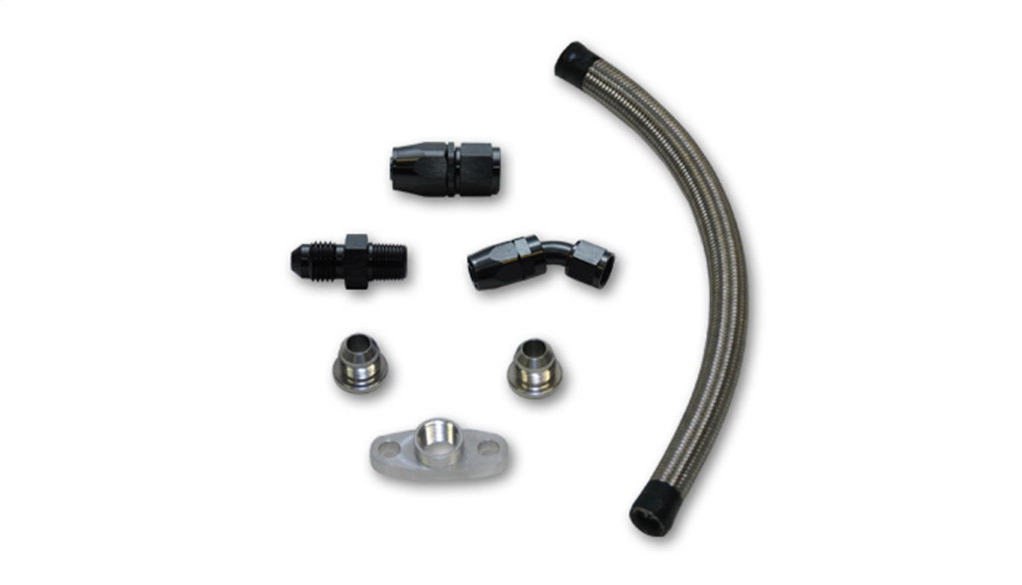 Vibrant Performance Universal Oil Drain Kit for T3/T4 Turbos (12" long line)