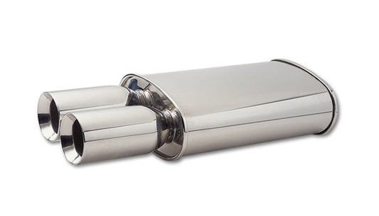 Vibrant Performance STREETPOWER Oval Muffler w/ Dual 3.5" Round Tips (2.5" inlet)