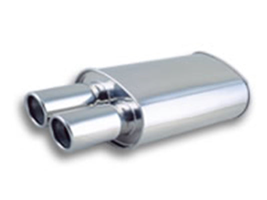 Vibrant Performance STREETPOWER Oval Muffler w/ Dual 3.5" Round Angle Cut Tips (3" inlet)