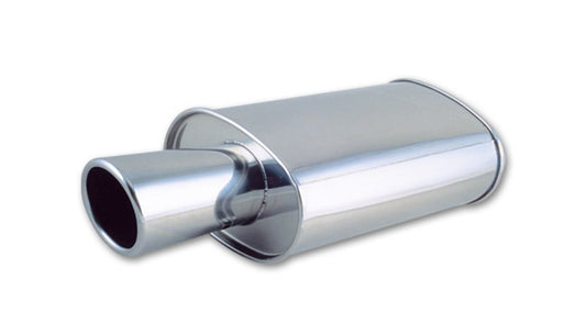 Vibrant Performance STREETPOWER Oval Muffler w/ 4" Round Angle Cut Tip (2.5" inlet)
