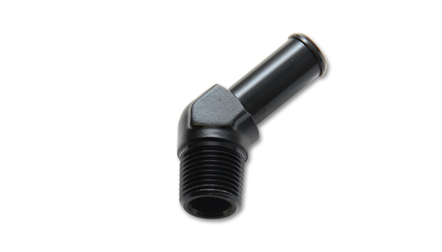 Vibrant Performance Male NPT to Hose Barb Adapter, 45 Degree; NPT Size: 1/8" Hose Size: 1/4"