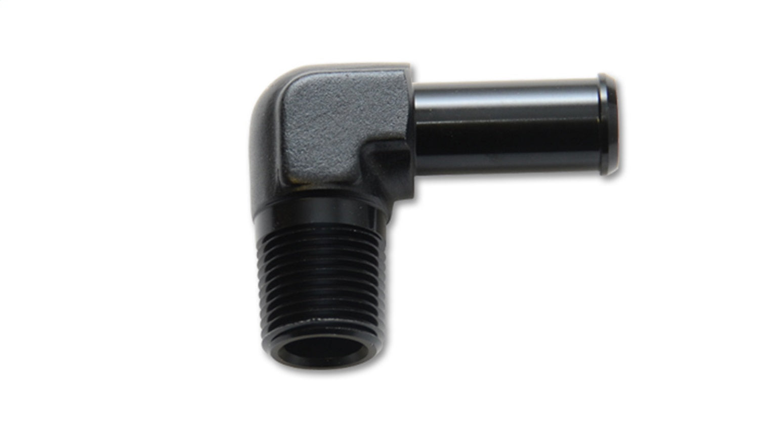 Vibrant Performance Male NPT to Hose Barb Adapter, 90 Degree; NPT Size: 1/8" Hose Size: 1/4"