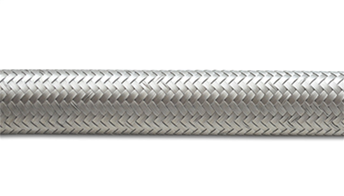 Vibrant Performance 2ft Roll of Stainless Steel Braided Flex Hose; AN Size: -6; Hose ID 0.34"