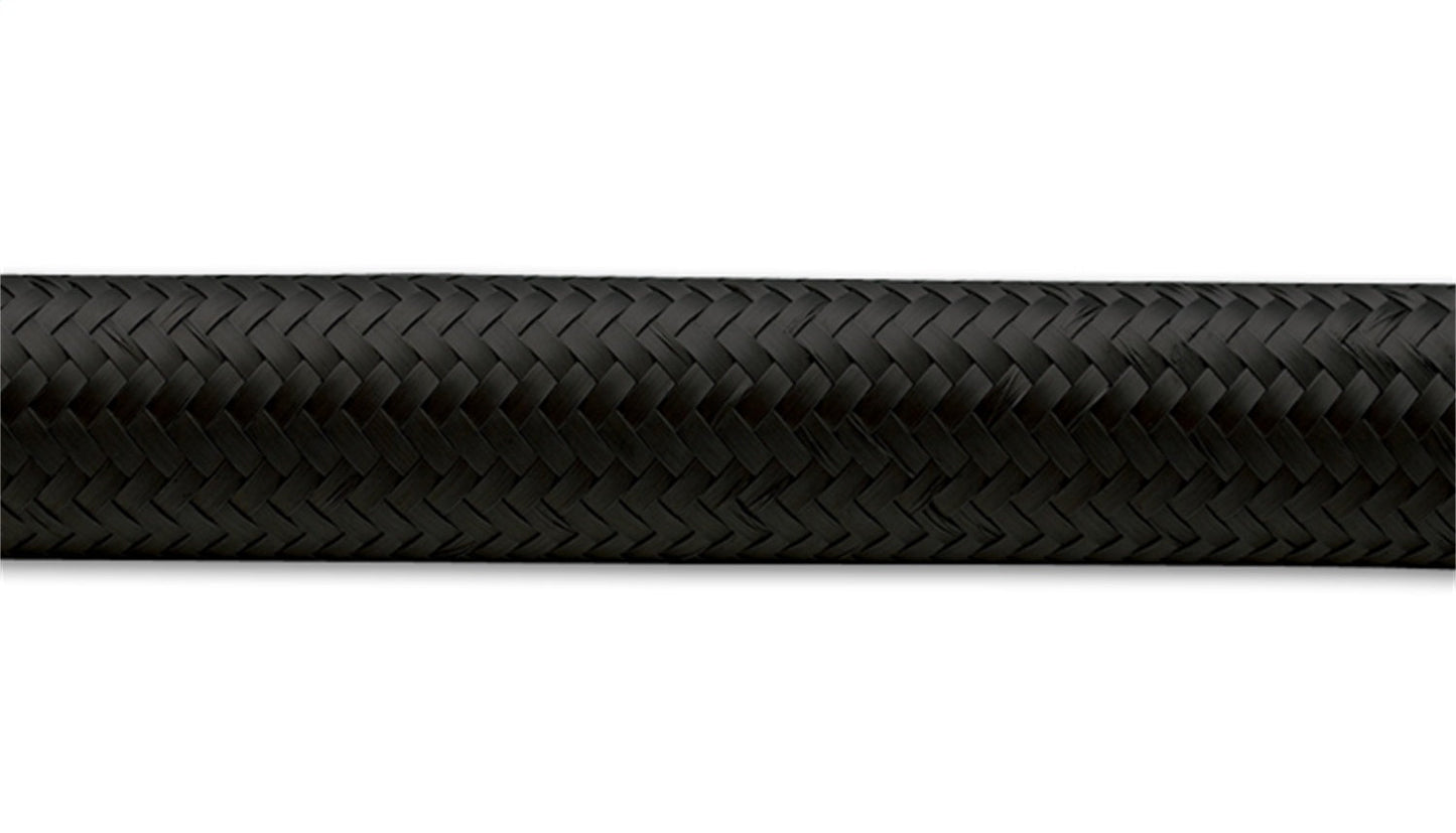 Vibrant Performance 10ft Roll of Black Nylon Braided Flex Hose; AN Size: -4; Hose ID: 0.22";