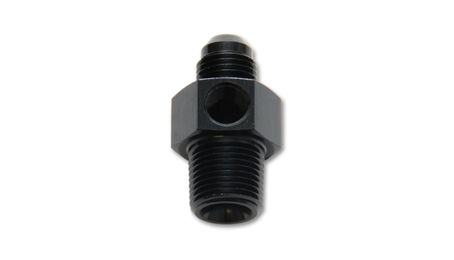 Vibrant Performance Male AN Flare to Male NPT Union Adapter with 1/8" NPT Port; Size: -8AN; 3/8" Male NPT