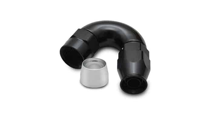 Vibrant Performance 150 Degree High Flow Hose End Fitting for PTFE Lined Hose, -8AN